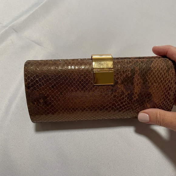 Gold Evening Clutch with Snake print by Banana Republic - Picture 3 of 4